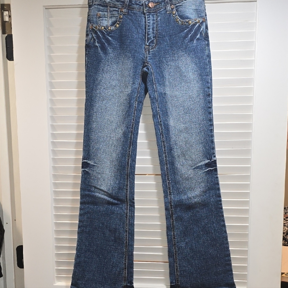 Sweet Lips Vintage Blue Wash Denim Jeans With Studs Junior Size 5-7?